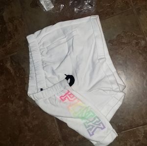 Victoria Secret Pink white Rainbow shorts.  XL